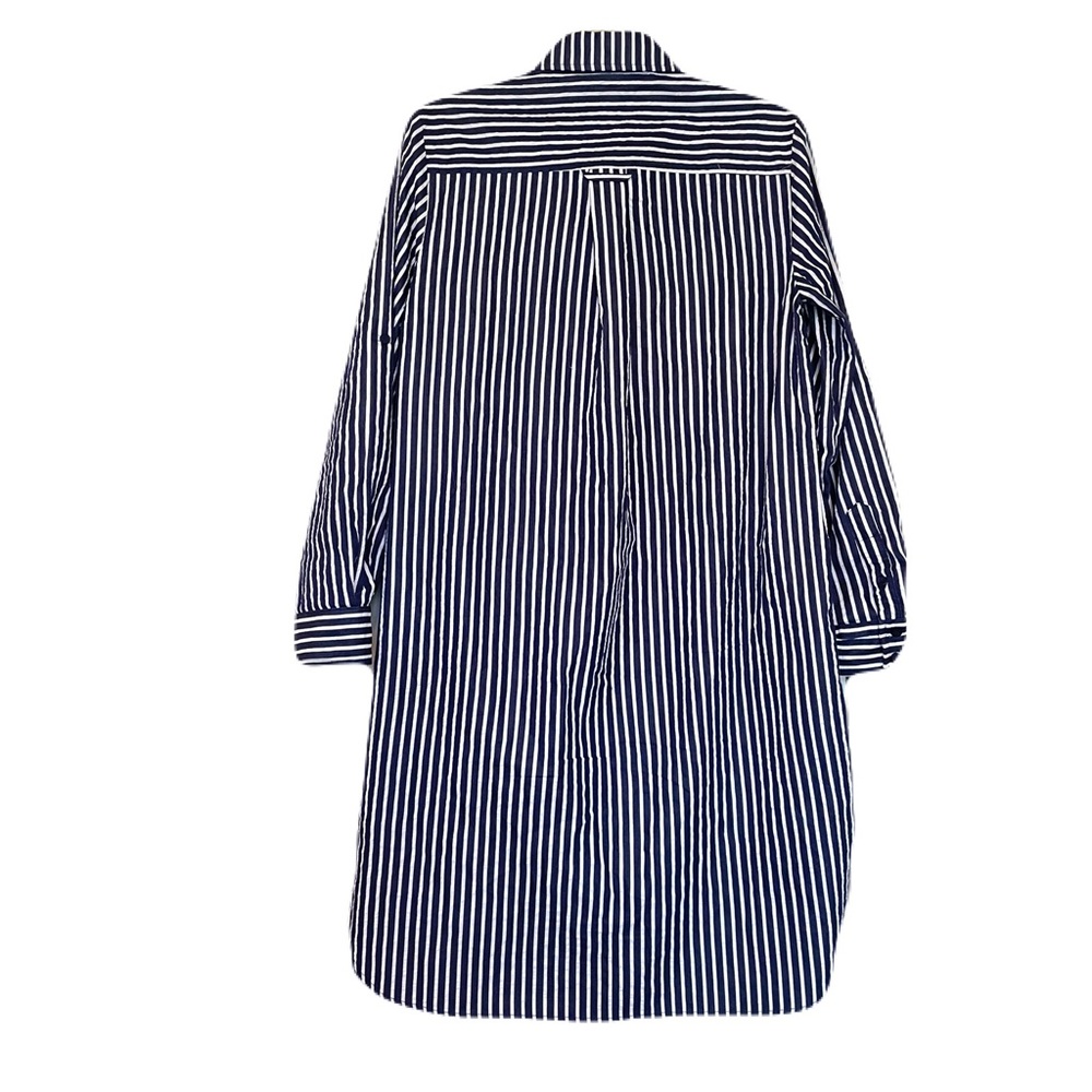 FINLEY Navy and White Bailey Striped Shirt Dress Medium - Picture 2 of 12